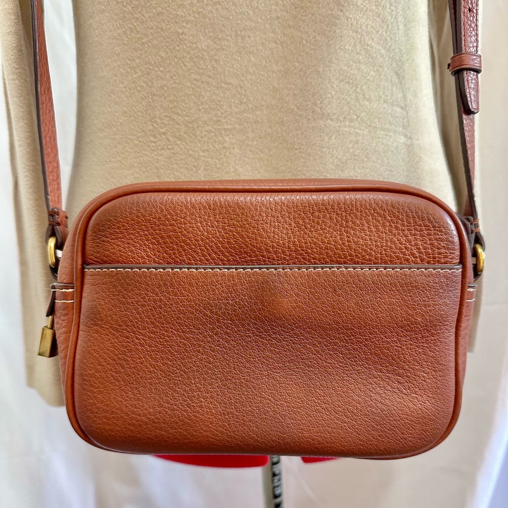 J. Crew ‘Signet’ Leather Crossbody Purse in Saddle Lock & Key - Picture 3 of 16